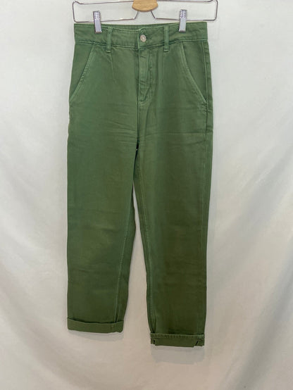 MANGO. Straight-leg green jeans, size 32