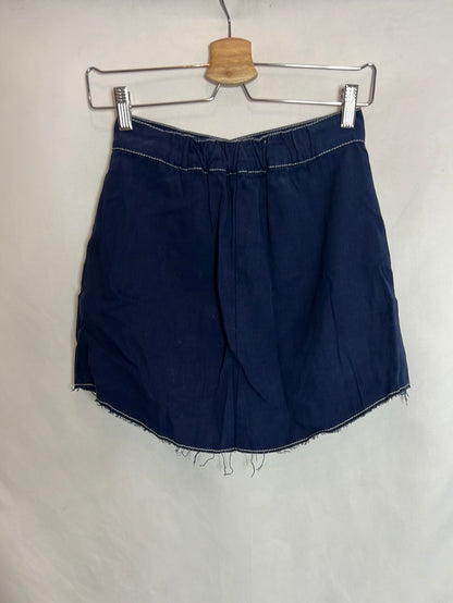 ZARA. Falda azul botones T.xs