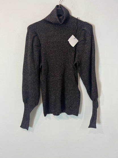 PEDRO DEL HIERRO. Jersey cuello alto hilos brillo. T S