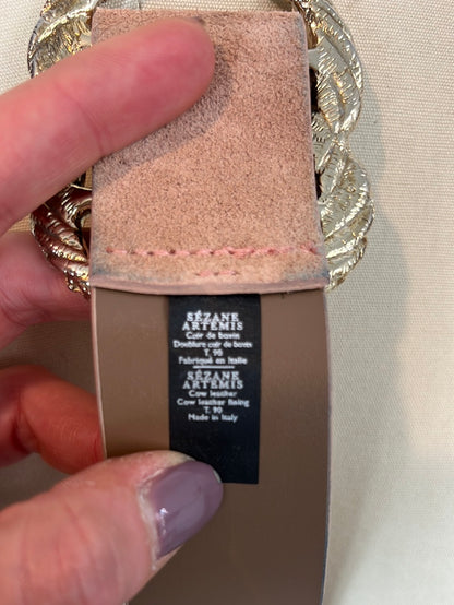 SEZANE. Cinturón rosa piel T.90