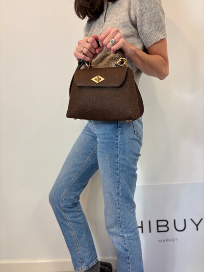 BALLANTYNE. Bolso doble asa marrón piel