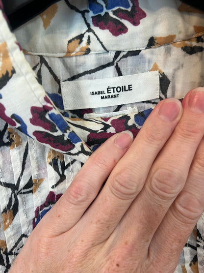 ISABEL ETOILÉ MARANT. Blusa blanca flores T.36