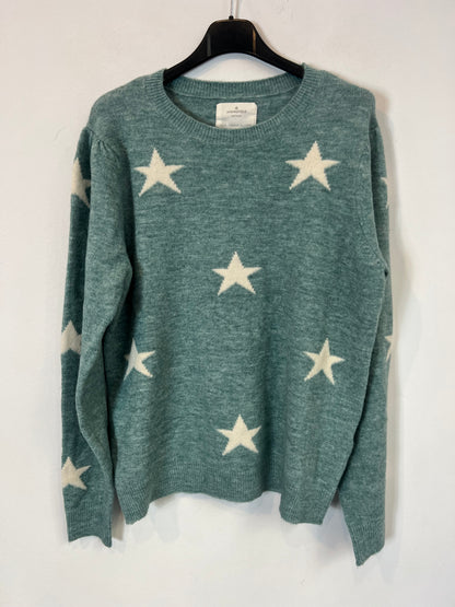 SPRINGFIELD. Light blue star sweater. TL