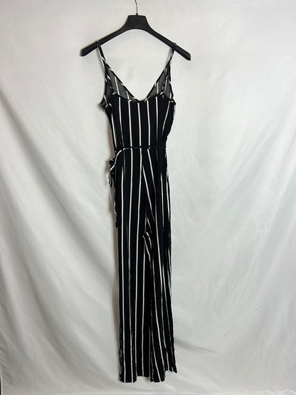 FOREVER 21. Mono largo negro rayas blancas. T M