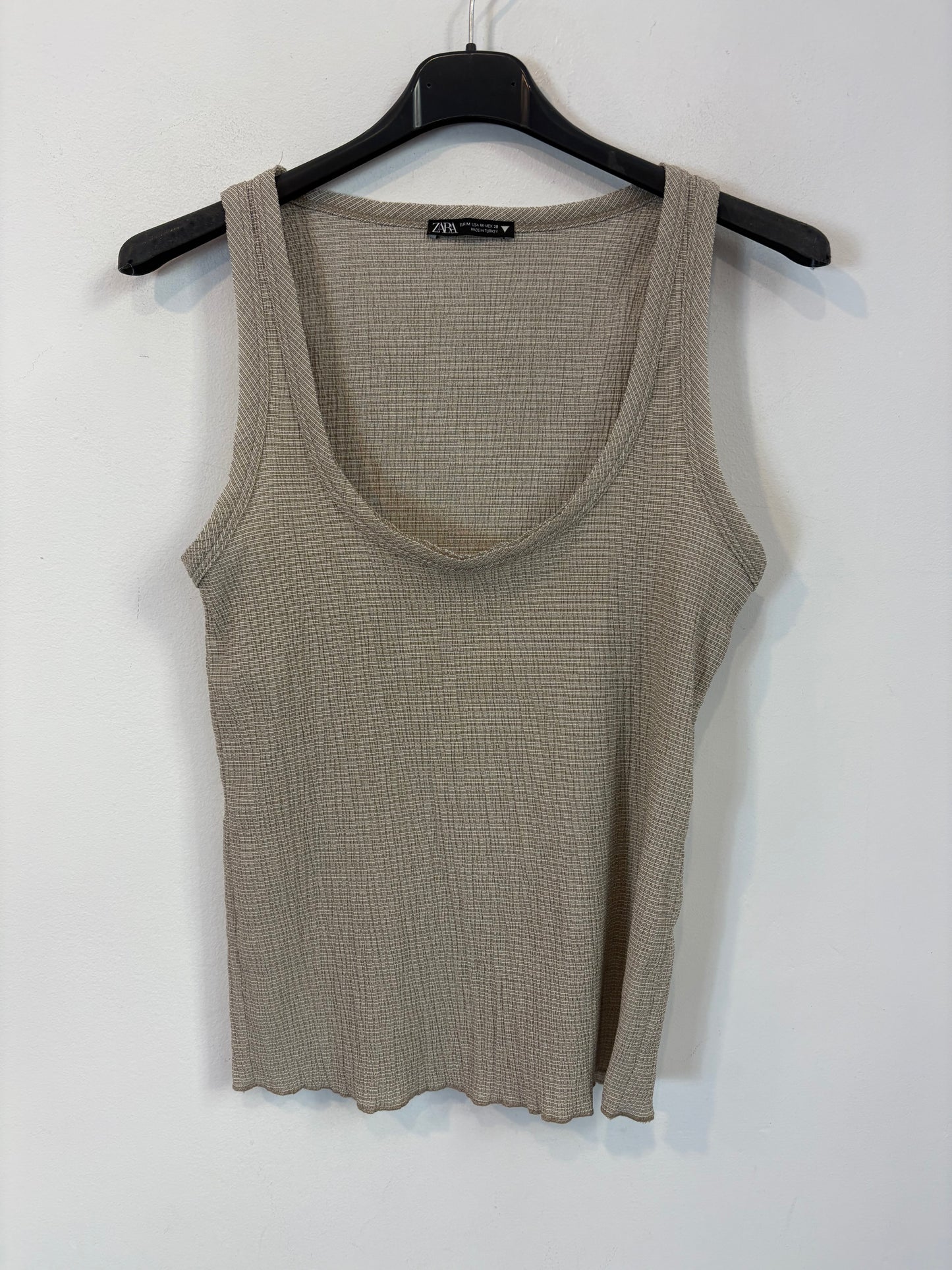 ZARA. Top  beige textura. T M
