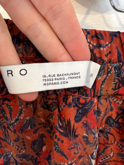 IRO. Flowing tile-effect short skirt, size 36