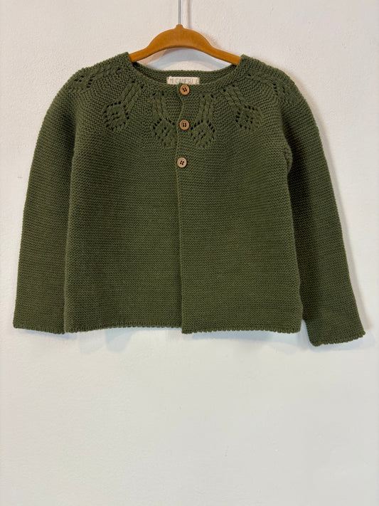 MI CANESÚ. Chaqueta punto verde caza. T 24 meses