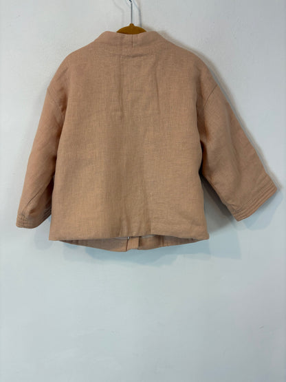 ZARA. Chaqueta mandarina textura. T 3 años