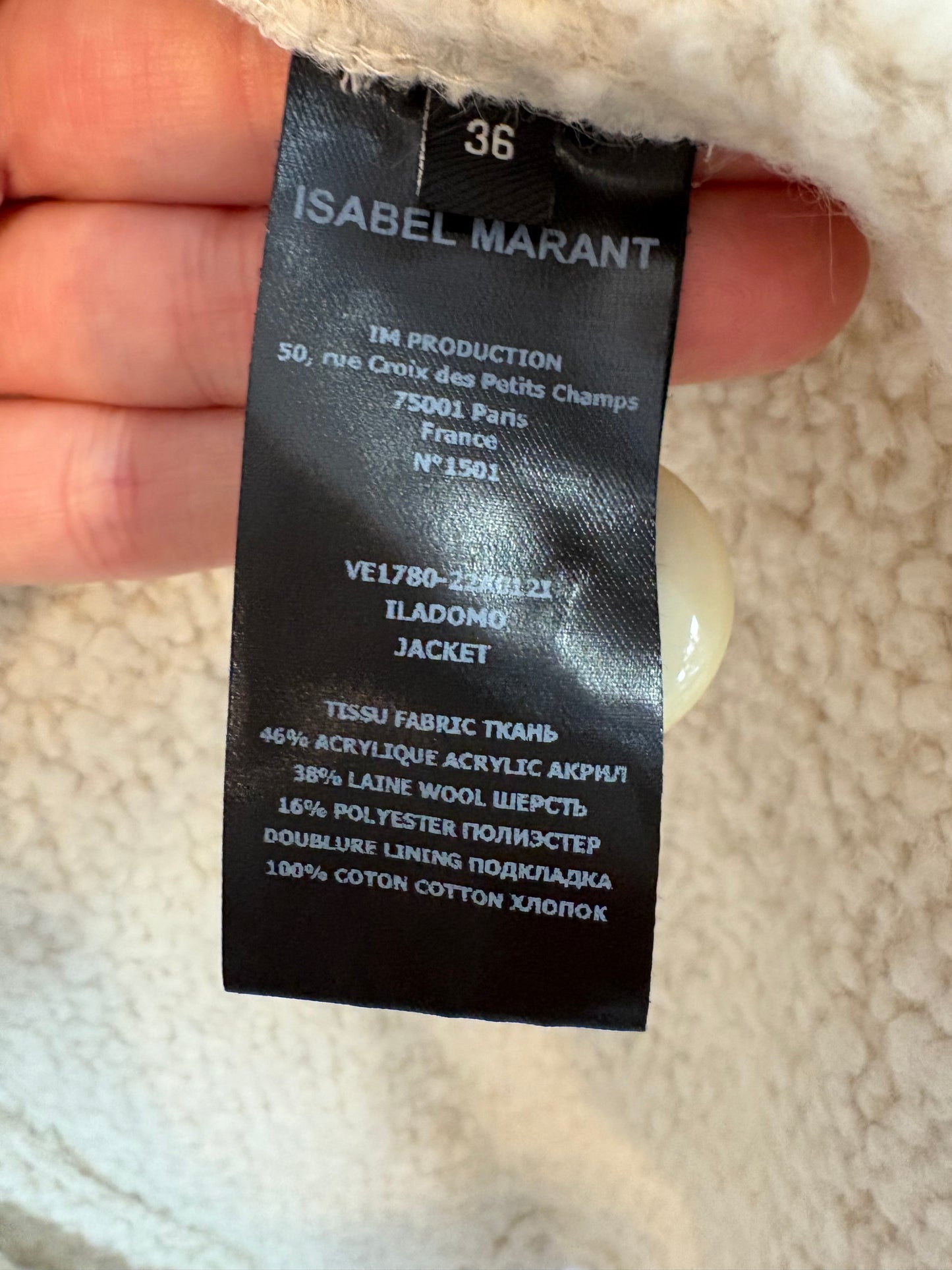 ISABEL  MARANT. Blazer borrego detalle manga