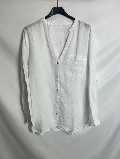 GREEN COAST. Blusa lino blanco. T M