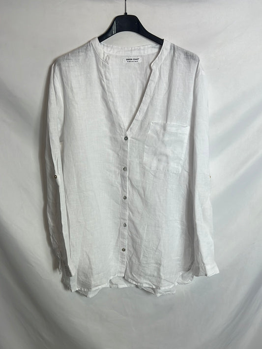 GREEN COAST. Blusa lino blanco. T M