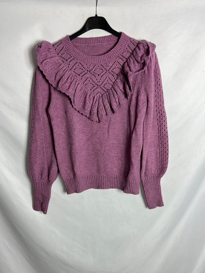OTRAS. Jersey morado volante. T S