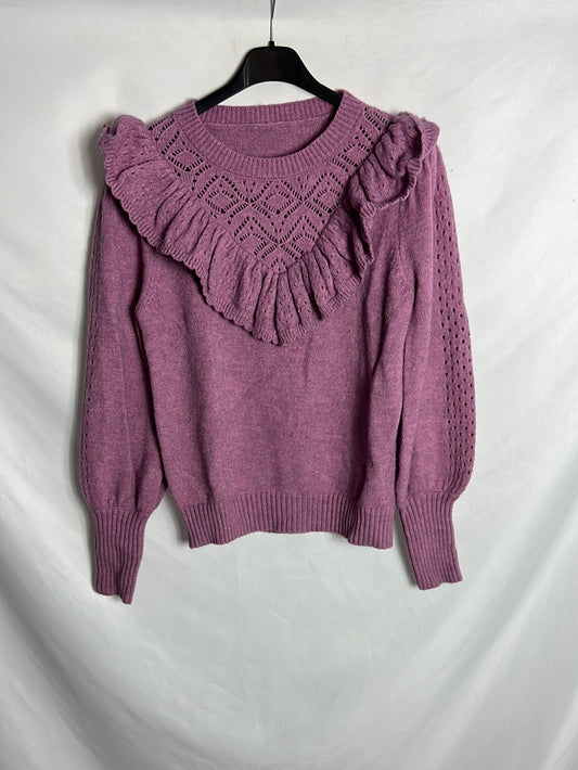 OTRAS. Jersey morado volante. T S