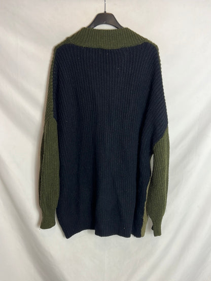 ZARA. Chaqueta punto tricolor estilo oversized . T S