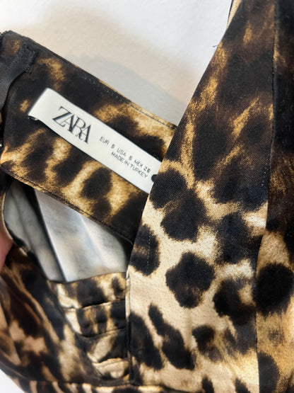 ZARA. Vestido midi animal print T.s
