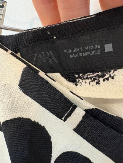ZARA. Falda pantalón fluida bicolor