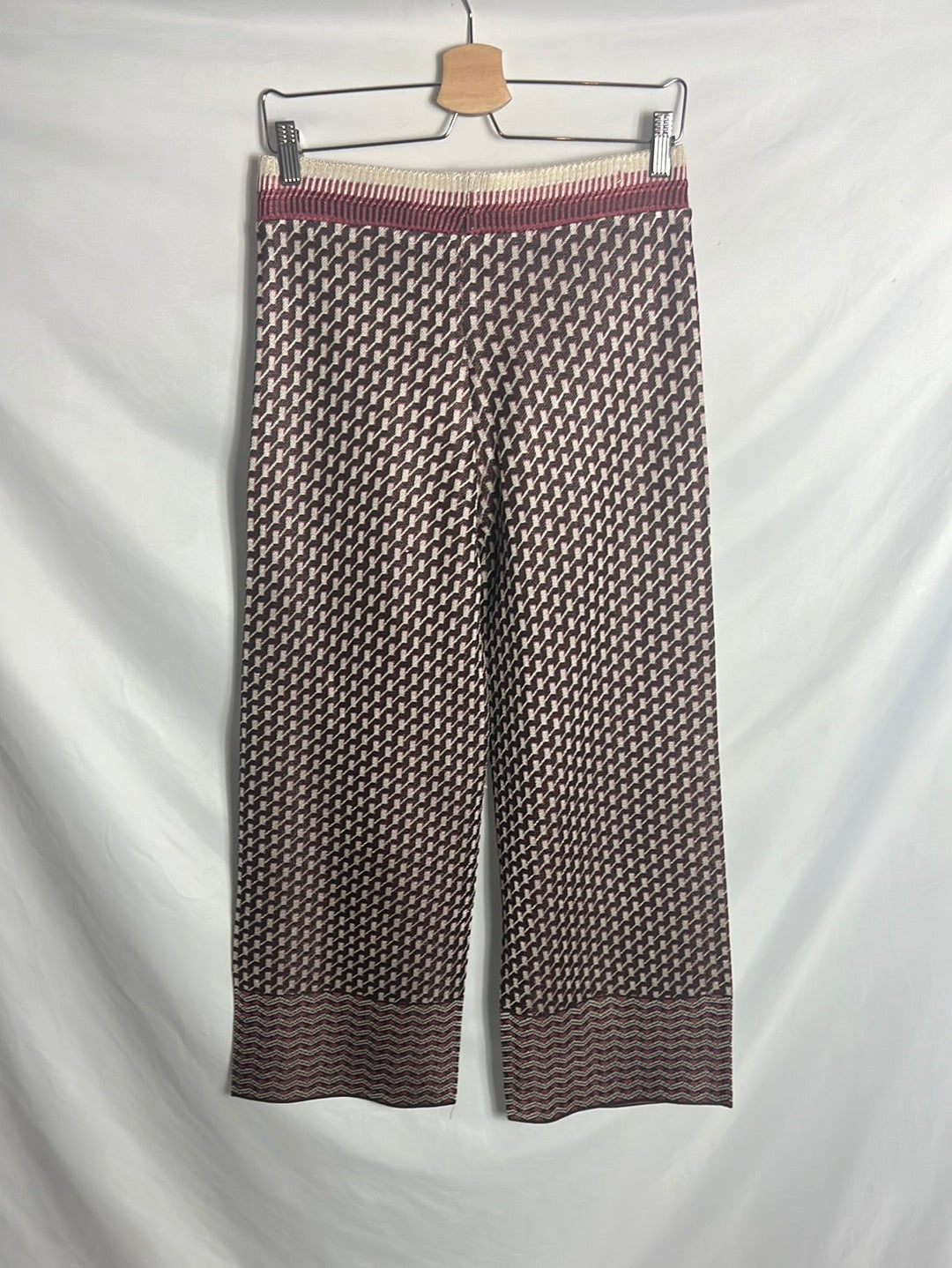 ZARA. Pantalón culotte textura estampado. T S