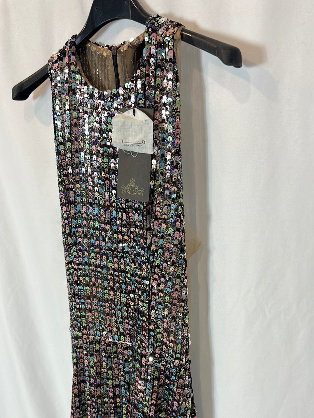 ROBERTO DIZ x IQ COLLECTION. Vestido largo lentejuelas T.s