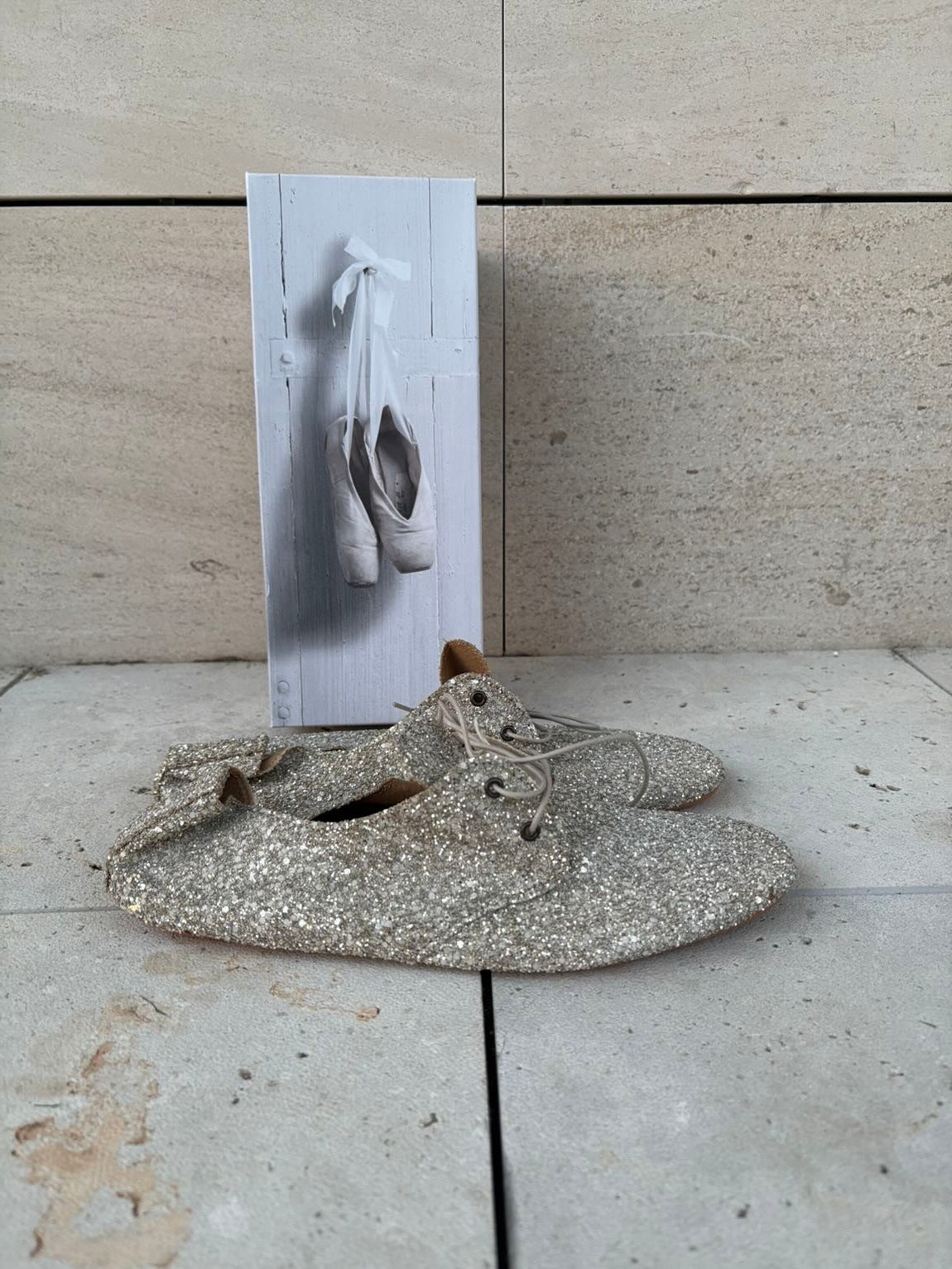 ANNIEL. Zapatos cordones purpurina. T 41