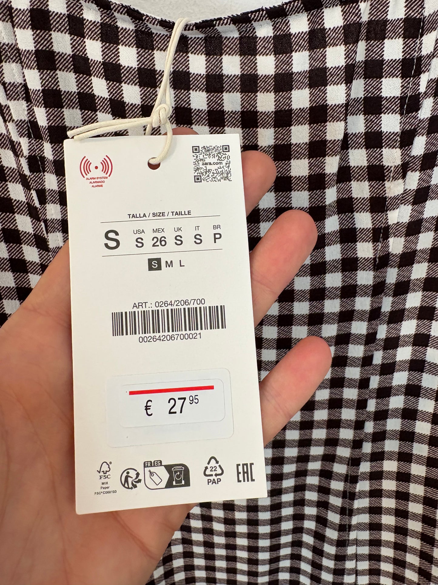 ZARA. Vestido fluido vichy