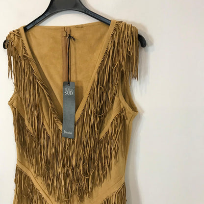 PLEIN SUD. Vestido corto flecos