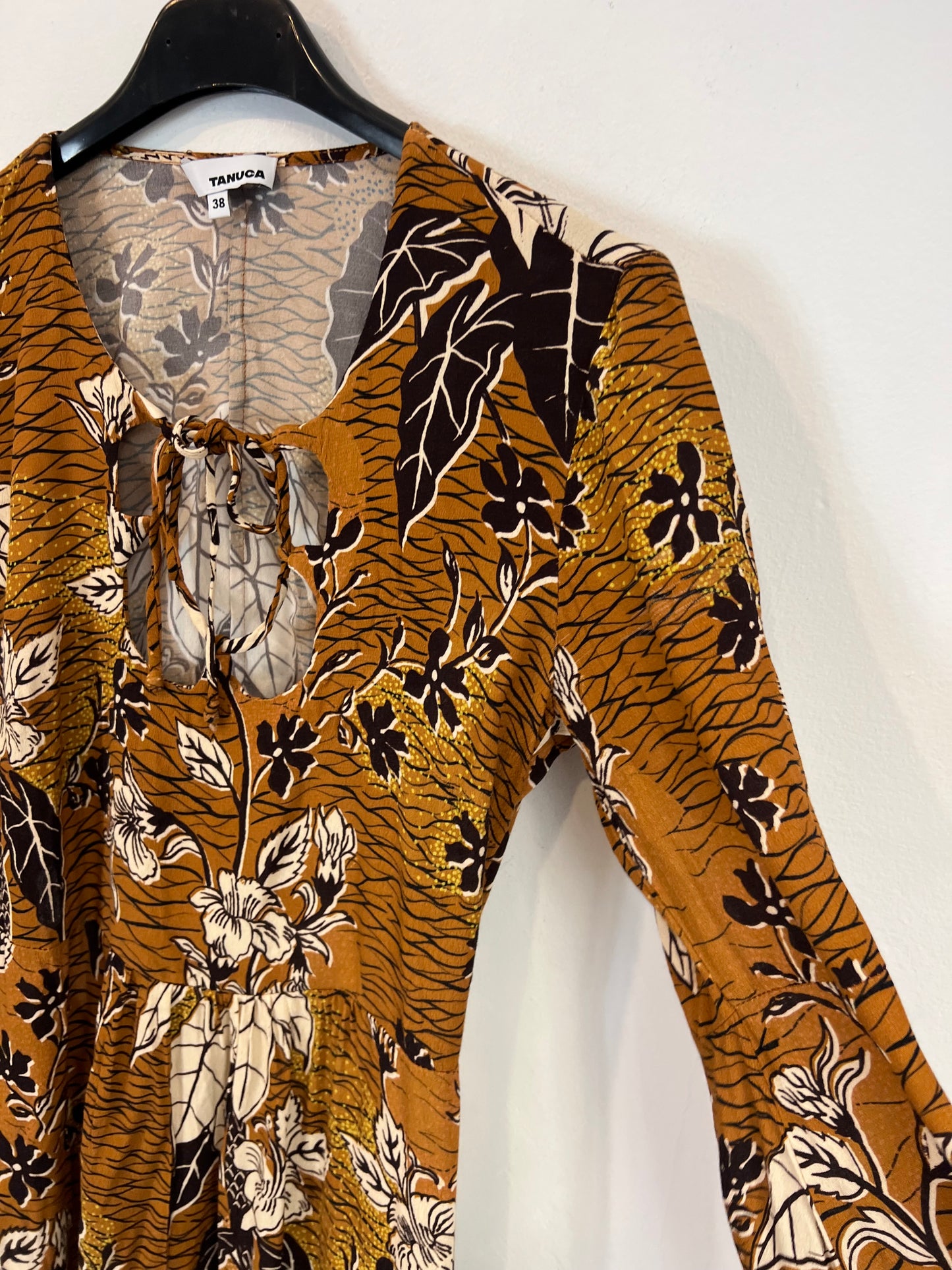 TANUCA. Vestido teja estampado  T.38