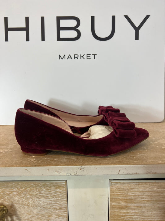 SALO. Manoletina burdeos terciopelo moña extraible T.37