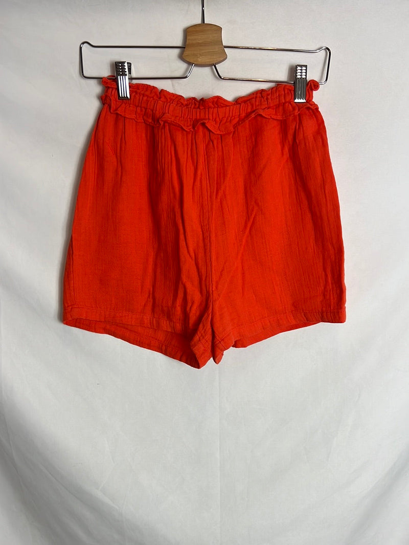 PIMKIE. Pantalón corto rojo textura. TS