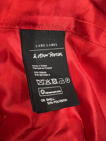 &amp;OTHER STORIES. Red double-breasted blazer with wool S 36