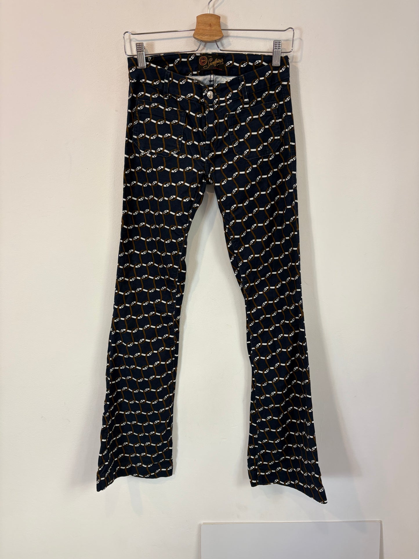 SEAFARER. Pantalón azul estampado bolsillos