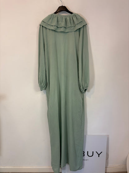 SERRA. Vestido maxi cruzado verde agua