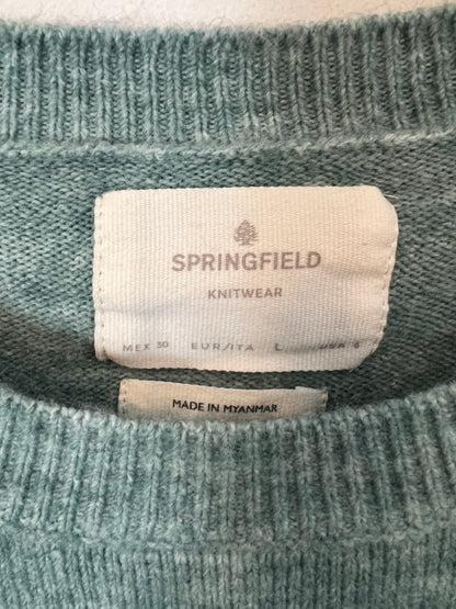 SPRINGFIELD. Light blue star sweater. TL