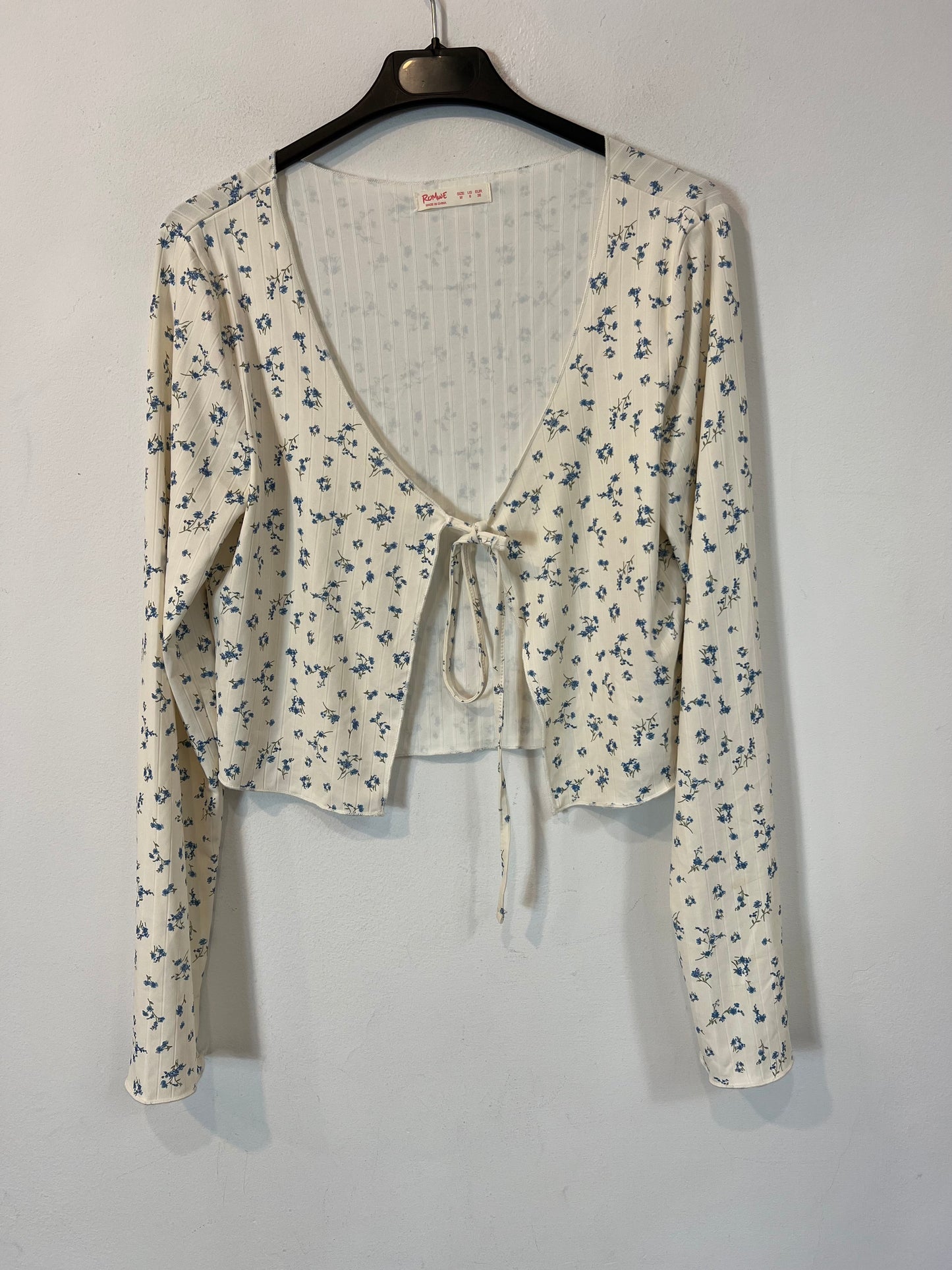 ROMWE.top beige flores T. M