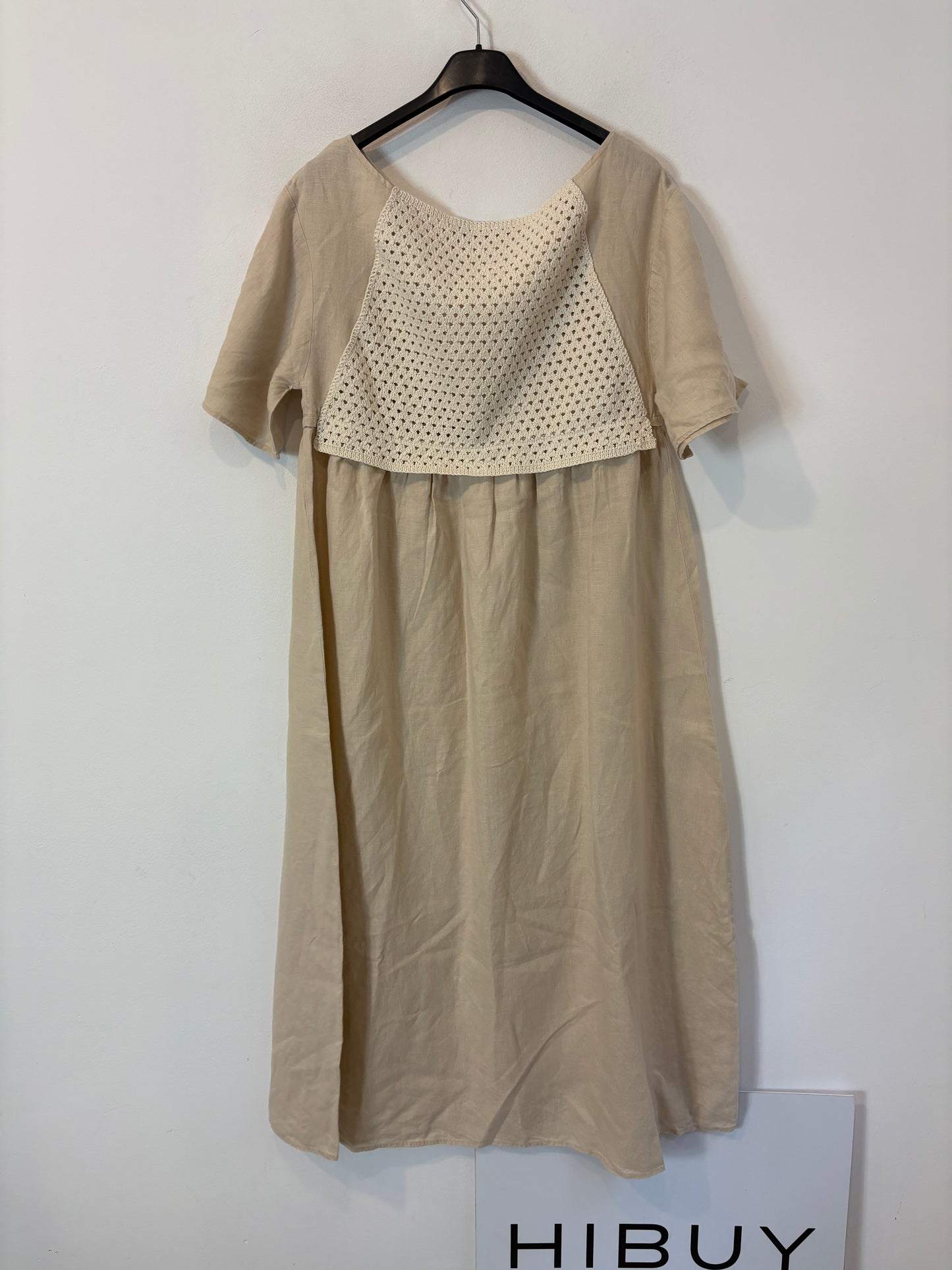 ZARA.Vestido largo lino y crochet