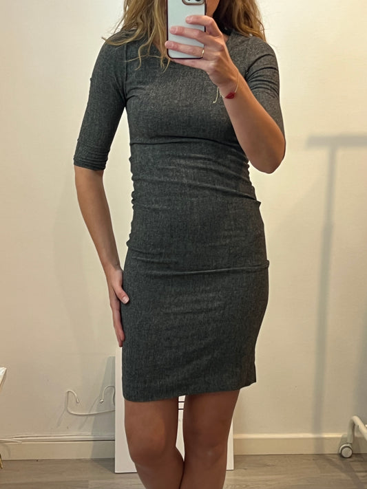 ISABEL MARANT ÉTOILE. Ruched grey Ts midi dress