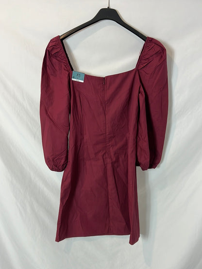 LEFTIES. Textured maroon dress. Size XS