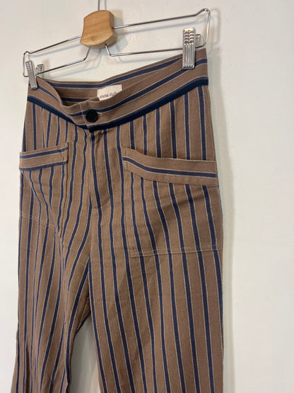 SIMONA STUDIO. Brown striped trousers, size 36