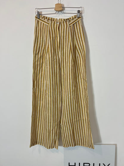 ROMUALDA. Pantalón ancho rayas lino T.m