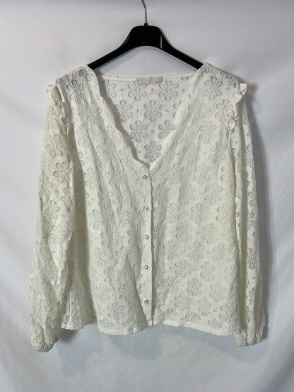CARLOTA&amp;CO. White floral blouse TL