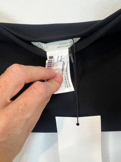 ZARA. croptop negro canalé