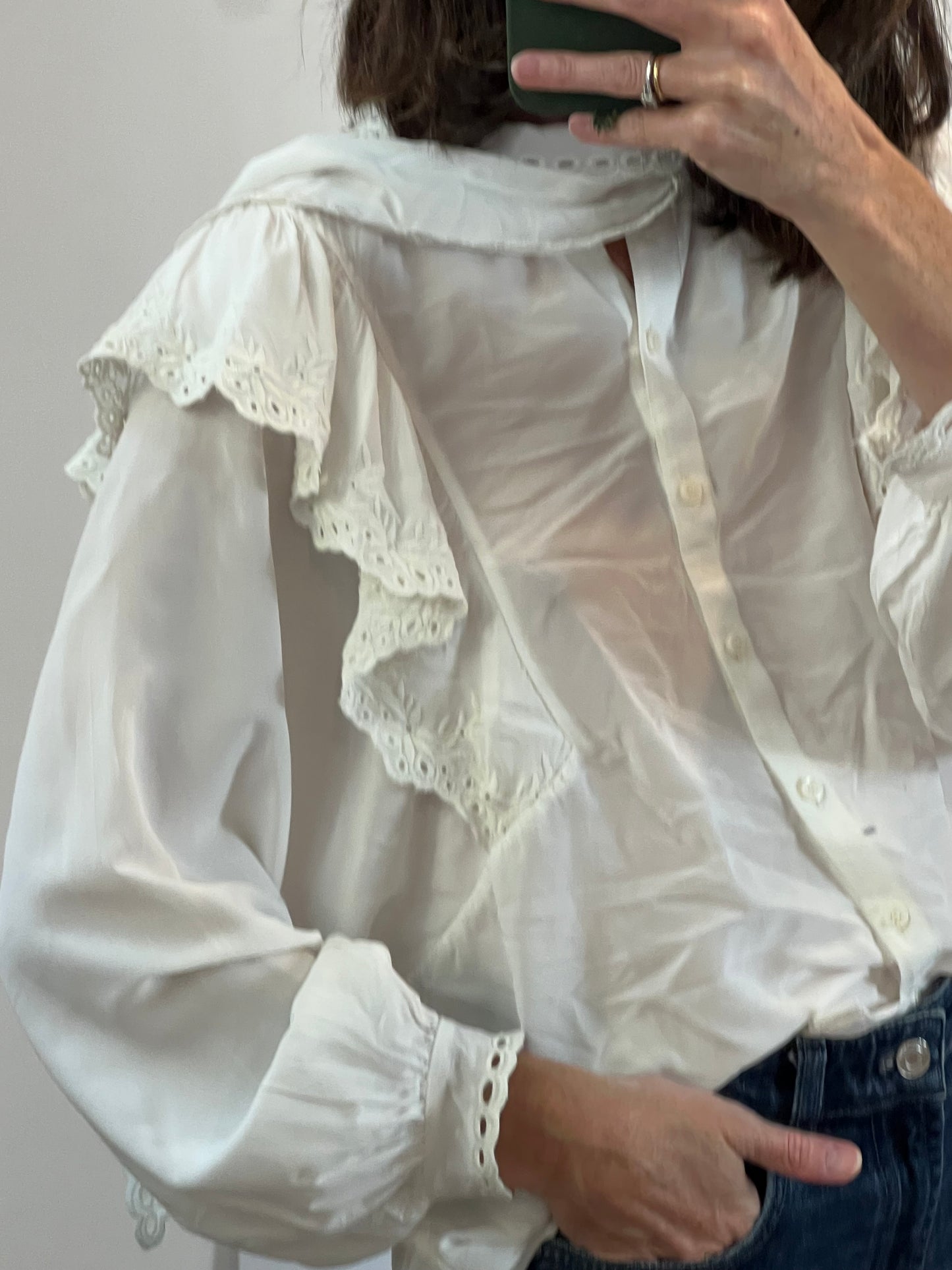 &amp; OTHER STORIES. Flowy white embroidered blouse. TS