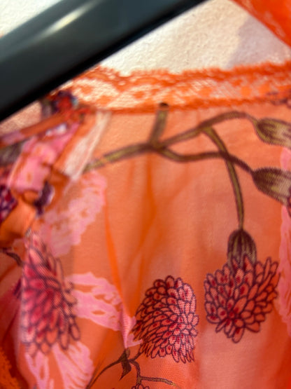 Vestido midi seda estamapdo