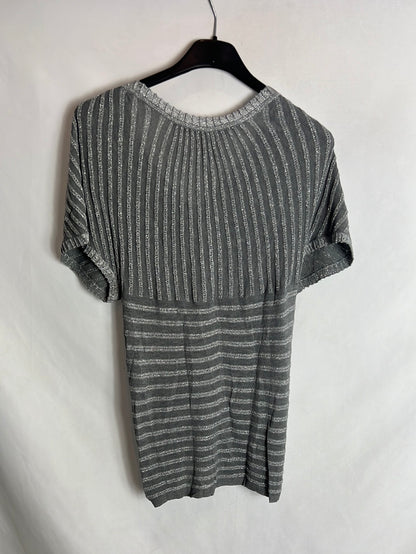 COMPTOIR DES COTONNIERS. Top punto gris y plateado TS