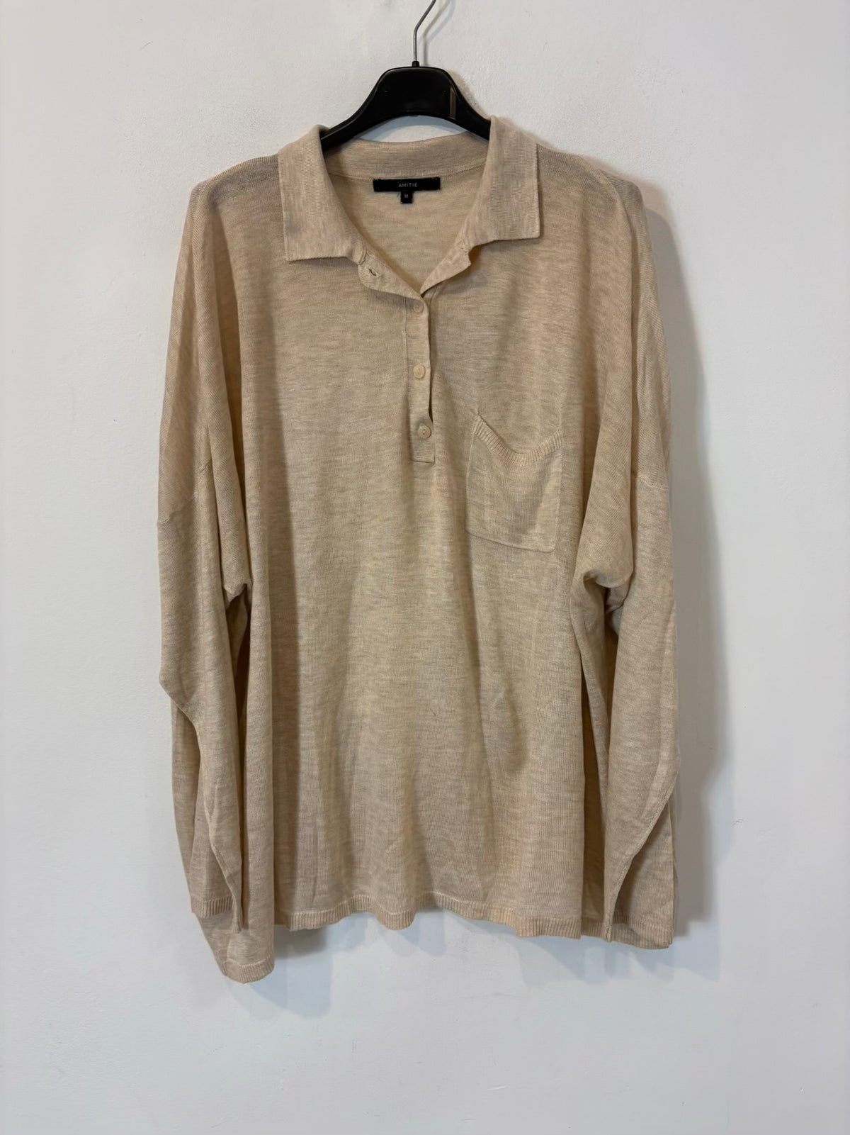 Jersey beige fluido polero