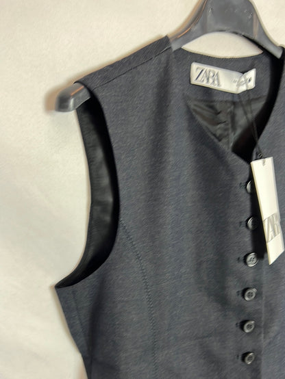 ZARA. Blue buttoned vest. T.S.