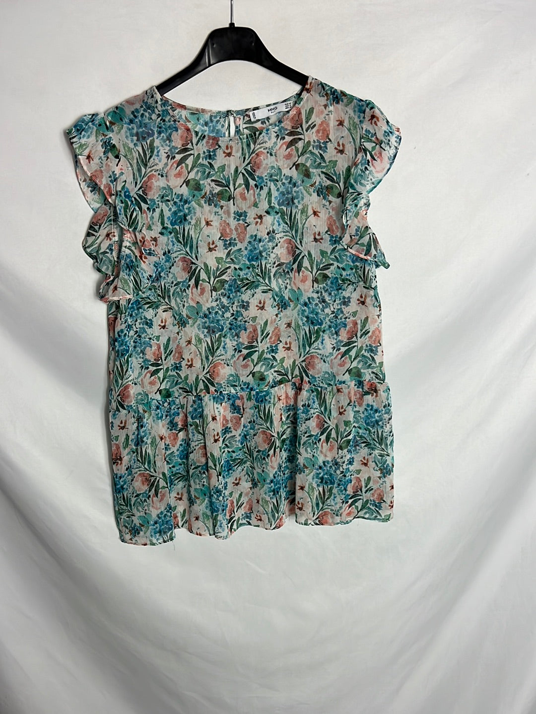 MANGO. Top flores semitransparente . T M