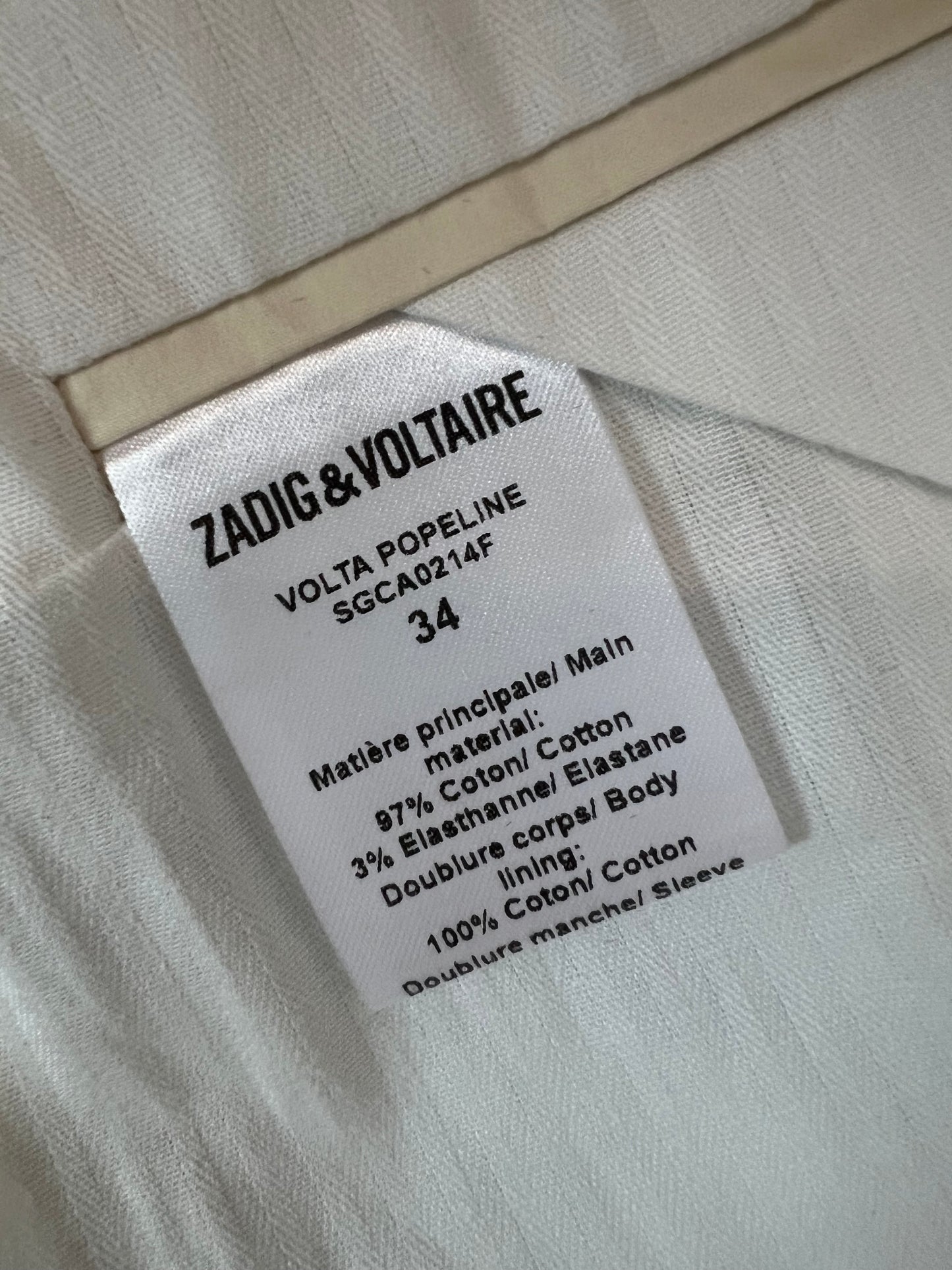 ZADIG&amp;VOLTAIRE. Beige blazer with side slits T.34
