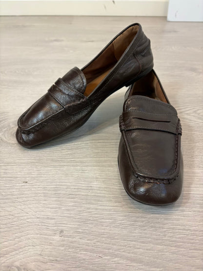 ZARA. Mocasines marrón piel. T 38