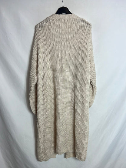 OTHERS. Long beige cardigan with pockets. TM