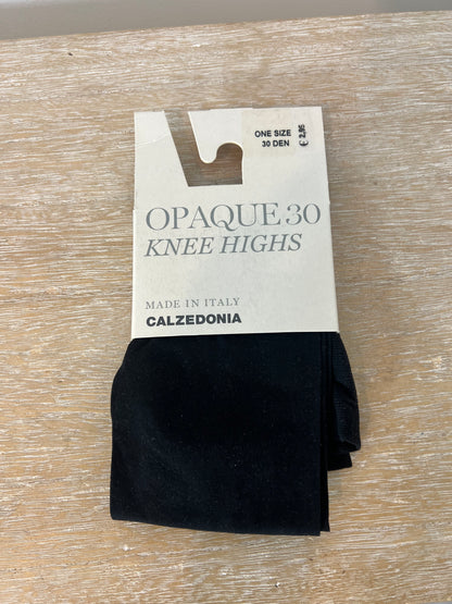 CALZEDONIA. Calcetines negros media T.u